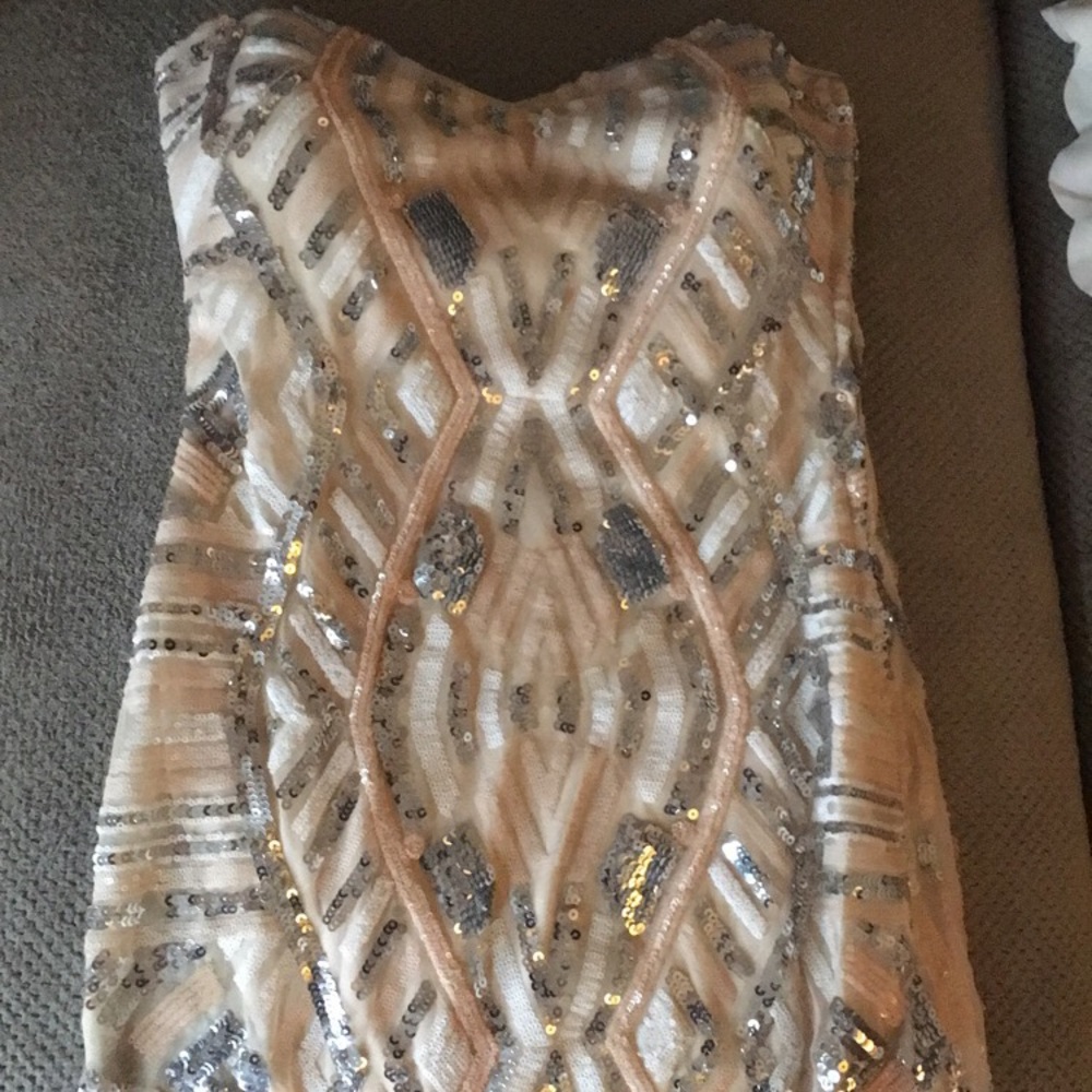 Strapless, mini dress